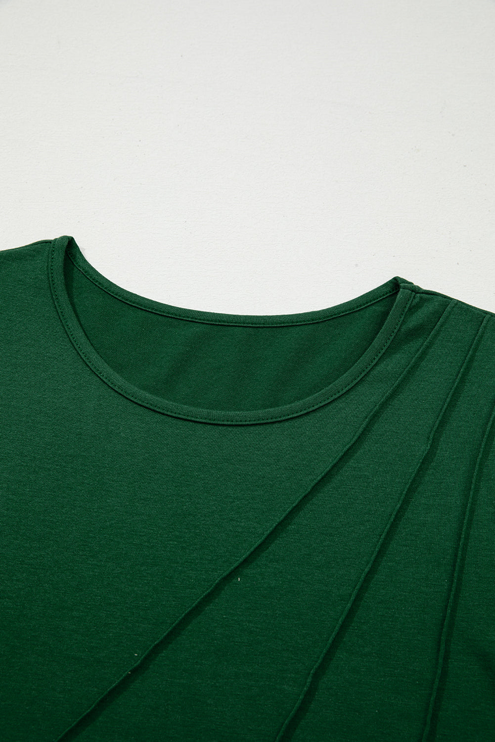 Asymmetric Seam Detail Solid Long-Sleeved Top