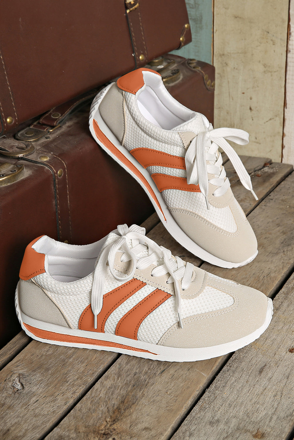 Colorblock Patchwork Breathable Lace-up Sneakers Style