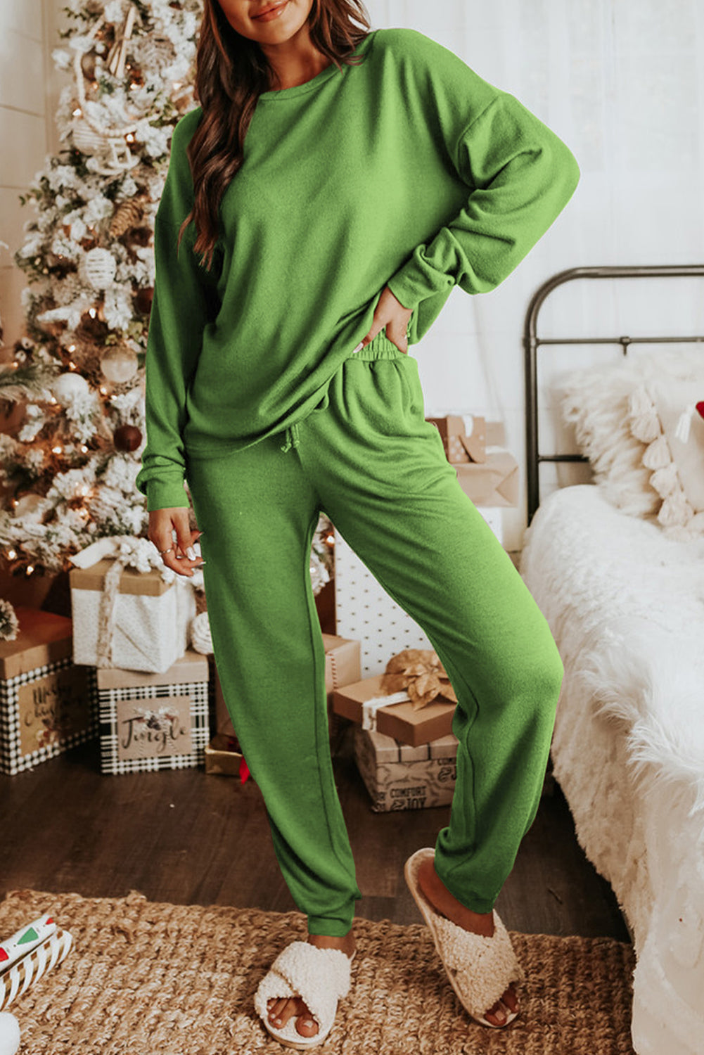 Pullover and Long-Sleeved and Jogger Pants Lounge Set