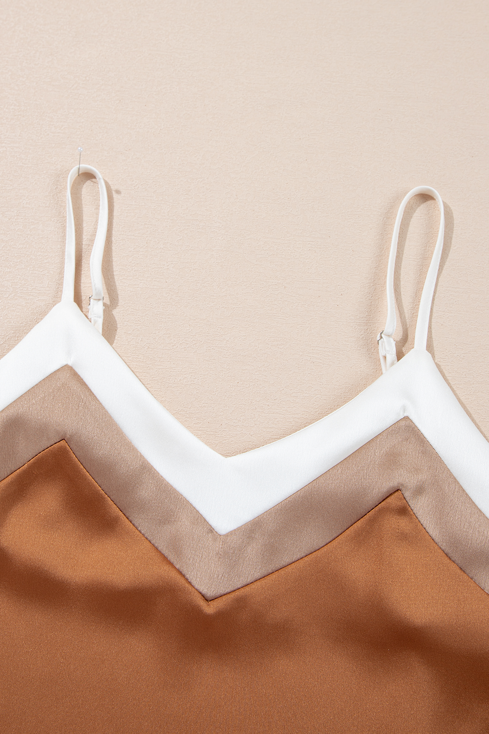 Chevron Straps Colorblock Spaghetti Tank Top