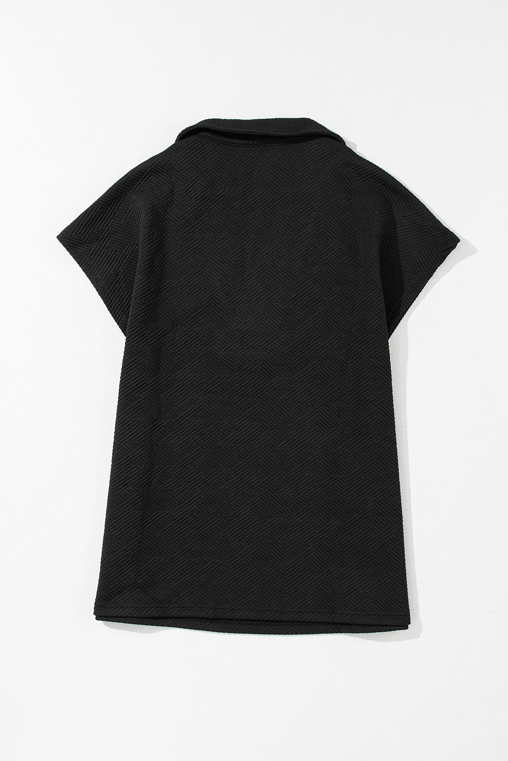 Women's Collared Textured V Neck Top