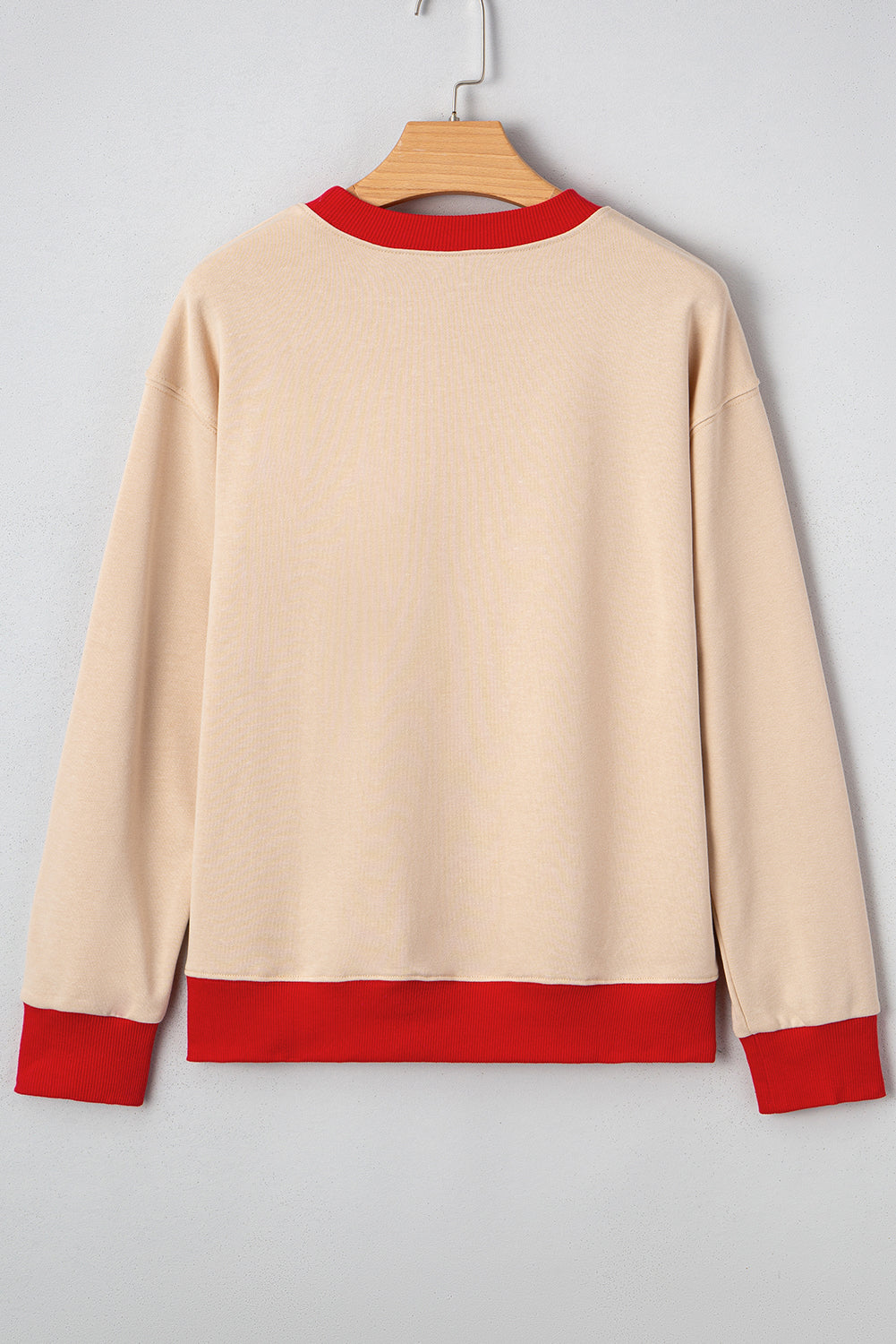 GAME DAY Letter Graphic Varsity Striped Detail Baggy Sweatshirt
