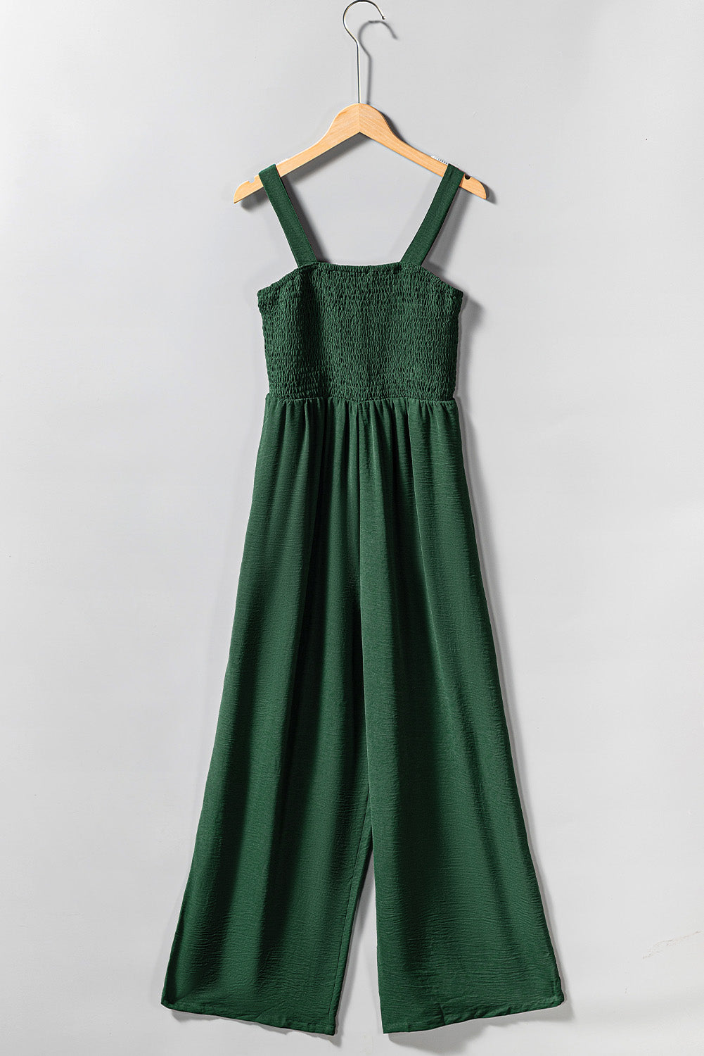 Women's Shirred Sleeveless Wide Leg Jumpsuit