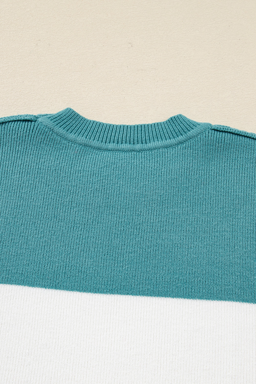 Plain Rib-Knit Colorblock Rib-Knit Knit Baggy Knit Top