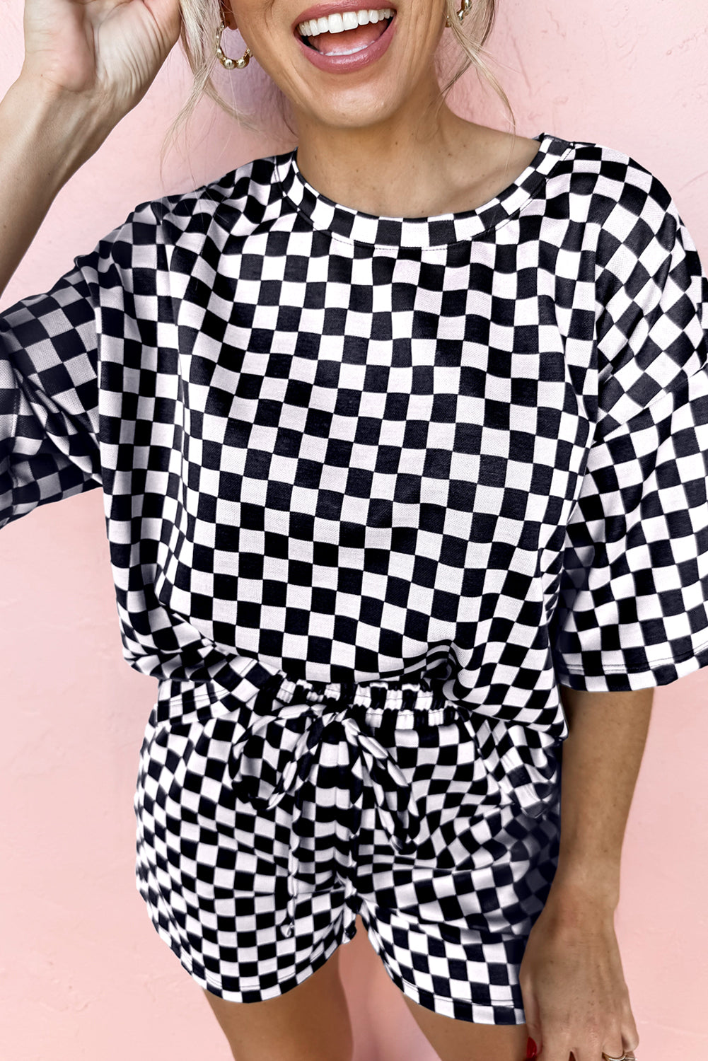 Checkered Top and Short Everyday 2-Piece Outfit