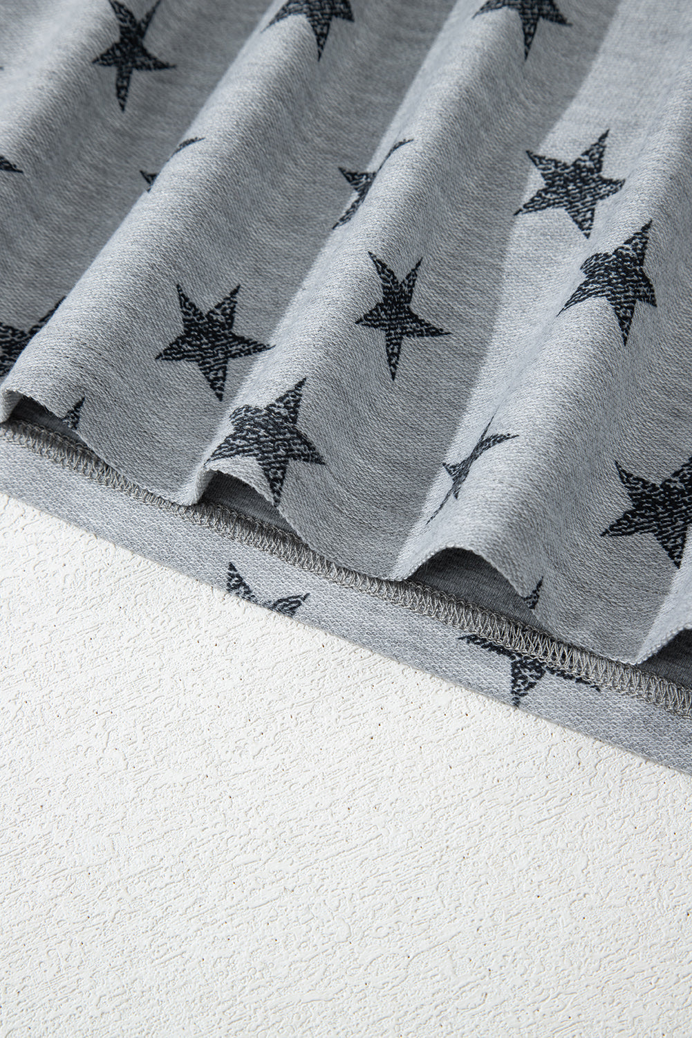 Star Print Tiered Ruffled Sleeve Crew Neck T Shirt