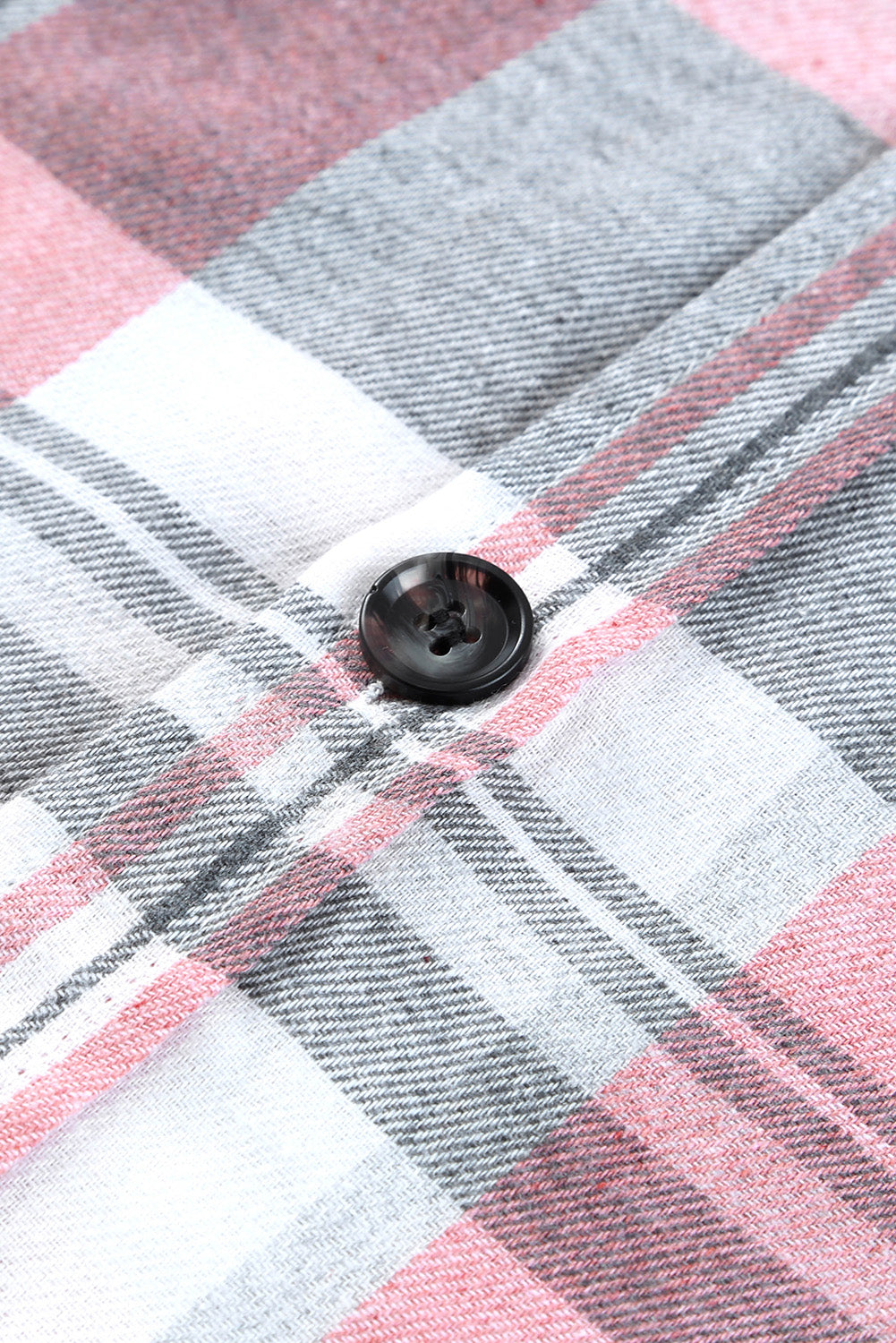 Women's Shacket with Pocket Shirt Plaid Button Up Patch