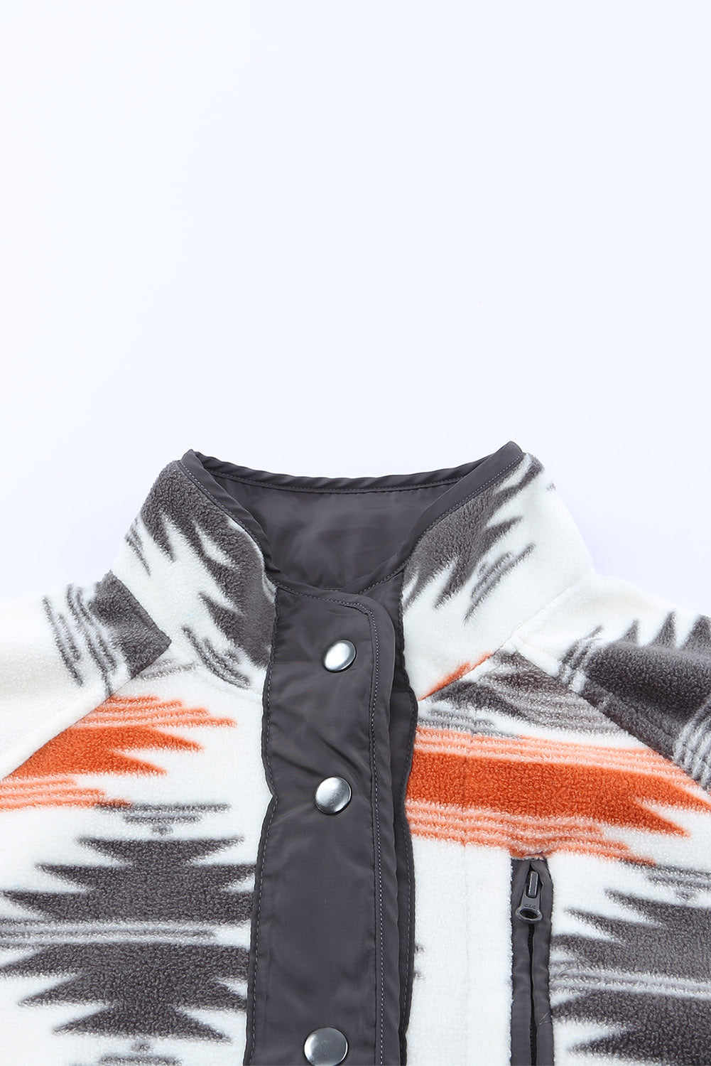 Women's Fleece Western Aztec Snap Button-Front Jacket