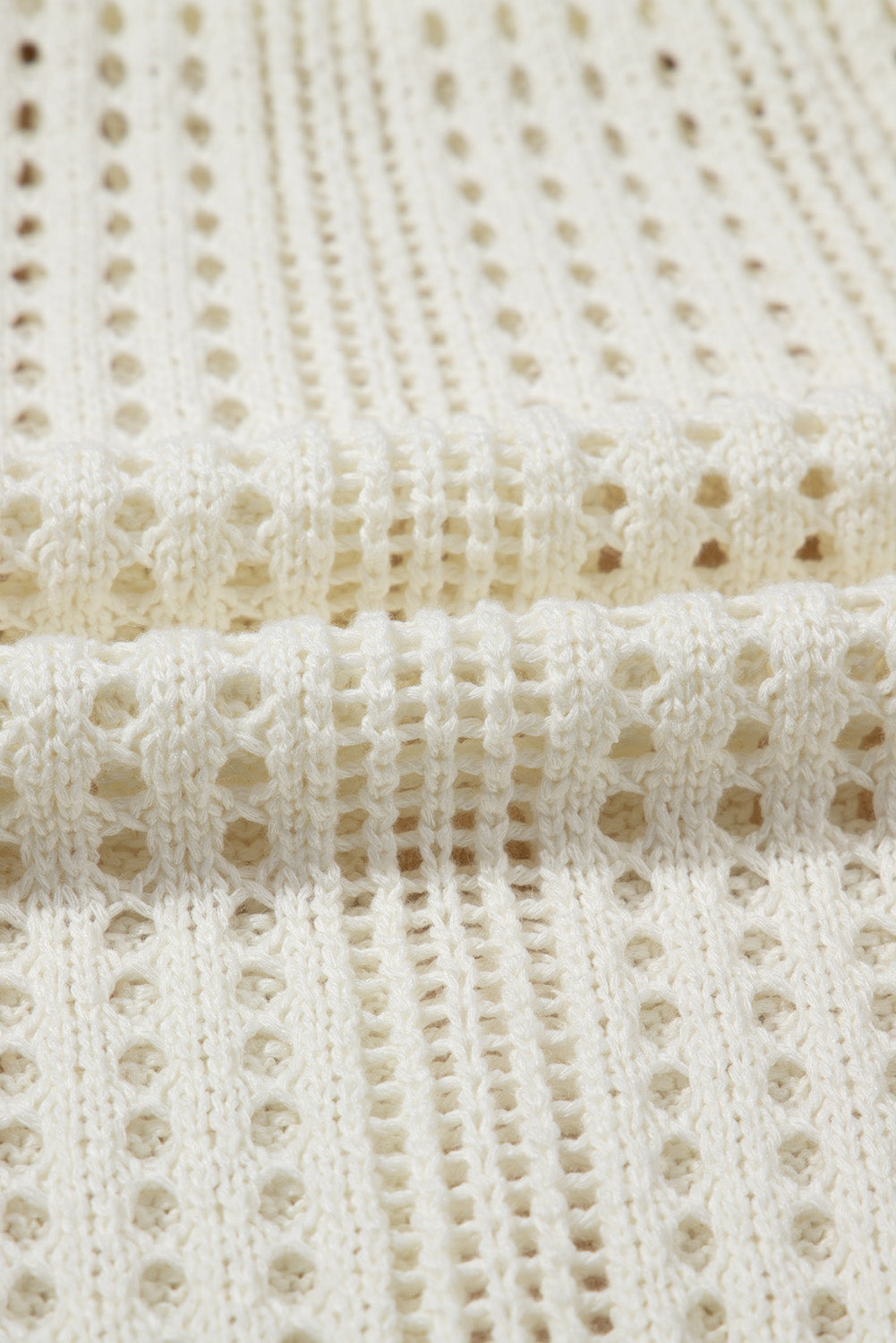 Open Knit Drawstring Waist Beach Dress
