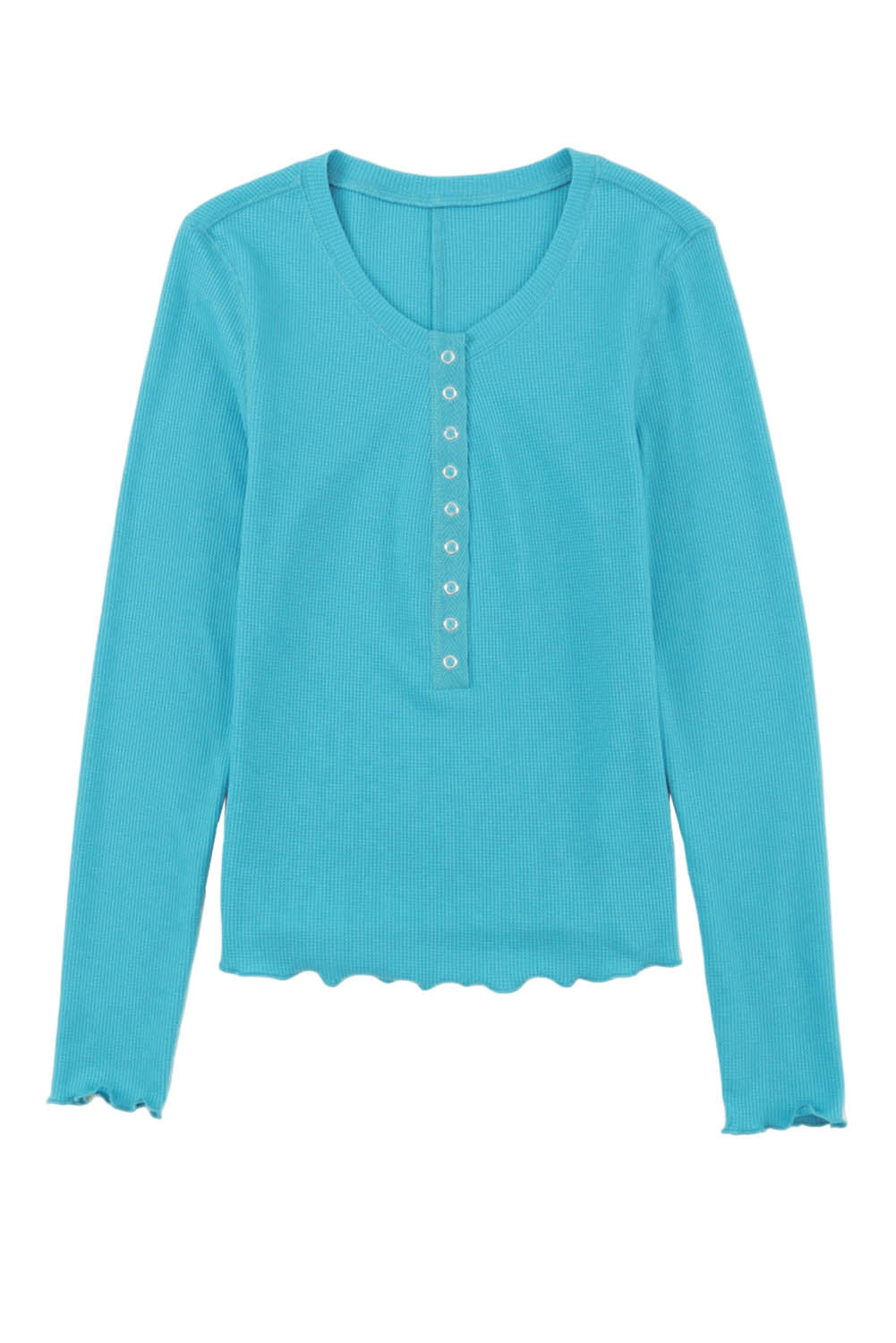 Women's Knitted Long-Sleeve Henley Top
