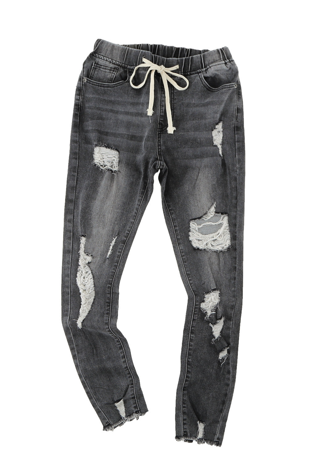 Jeans for Women Elastic Waist Hole Ripped