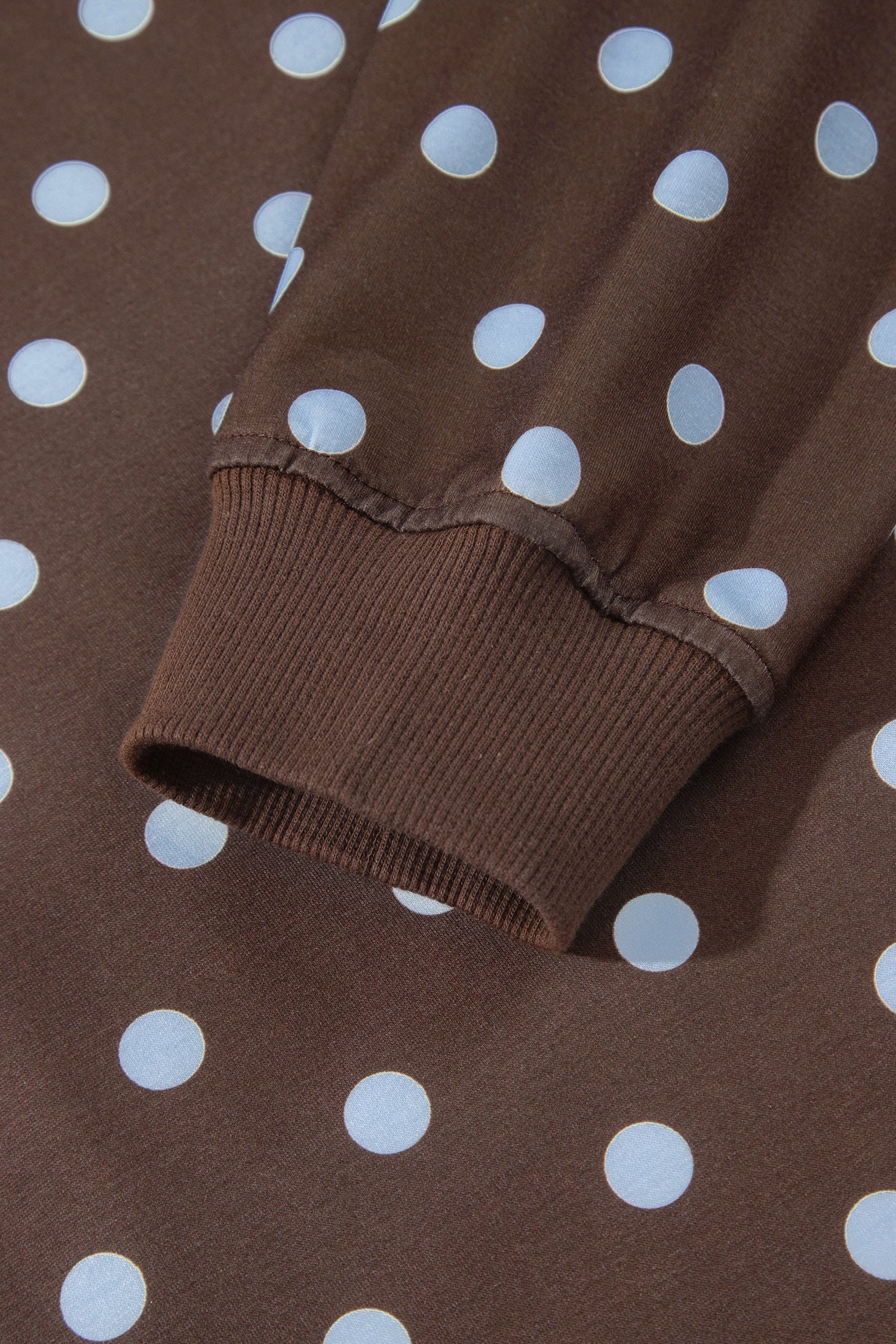 Pullover Embroidered Polka-Dot Embroidered Bow Detail 2pcs Skort Set in Brown
