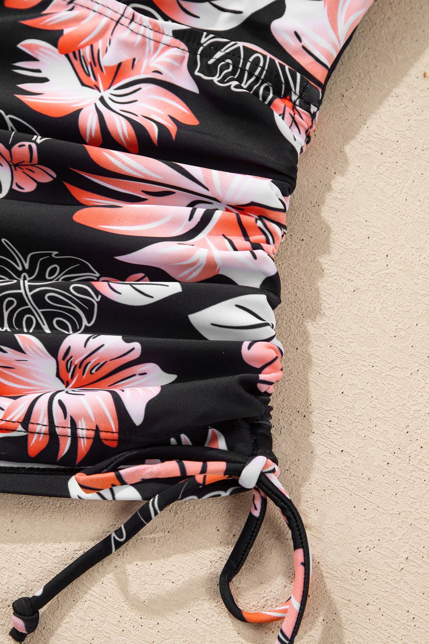 Scoop Neck Adjustable Tankini and Matching Skort Bathing Suit in Black