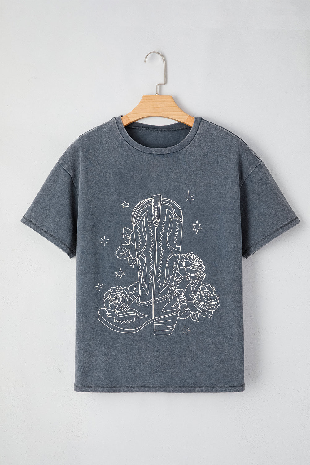 Caual Western Cowboy Boots Graphic Tee