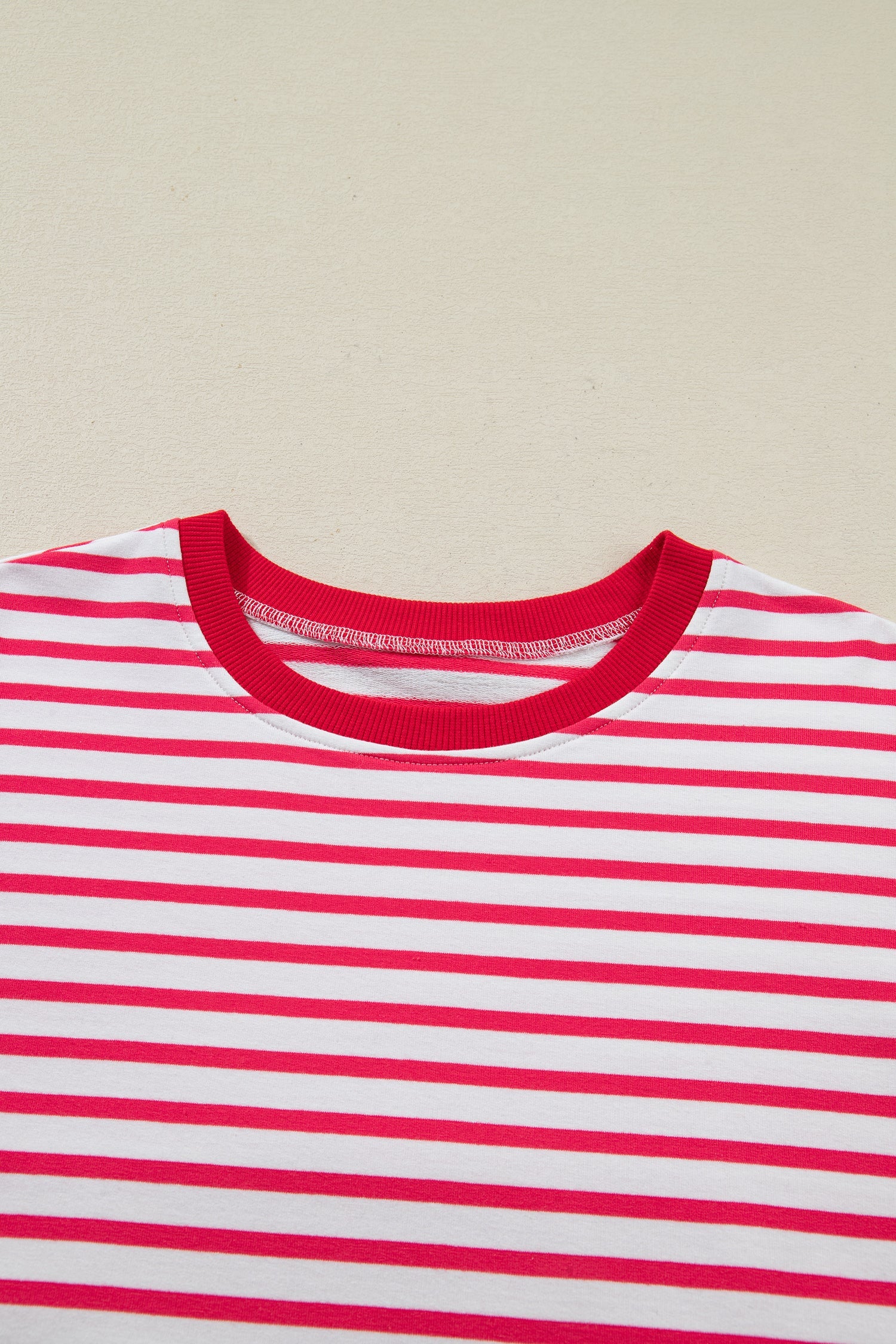 Everyday Drop-Shoulder Red Stripe Half Sleeve T Shirt