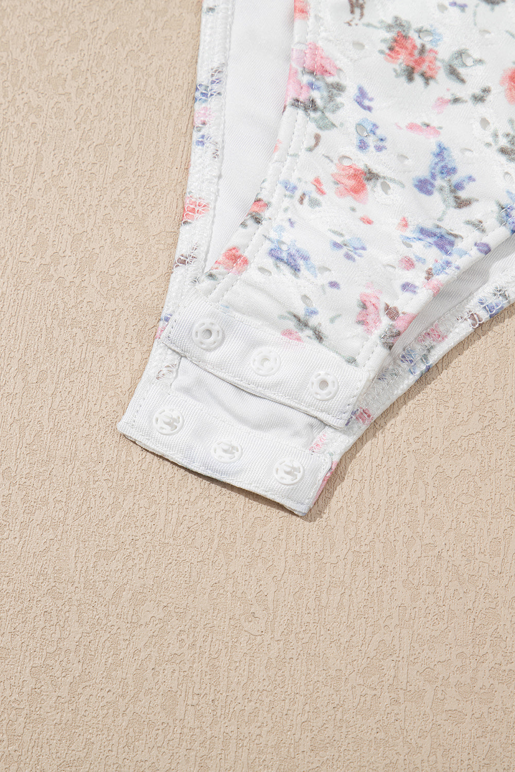White Floral Square Neck Sleeveless Bodysuit