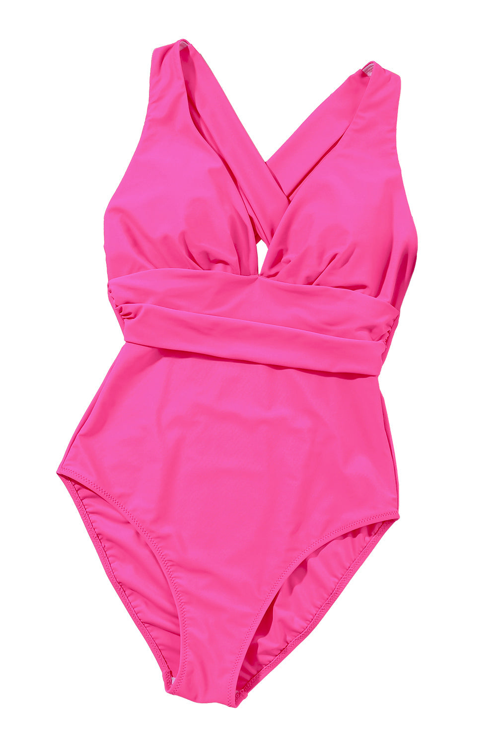 Women's Monokini Featuring Crossover Open-Back Ruched