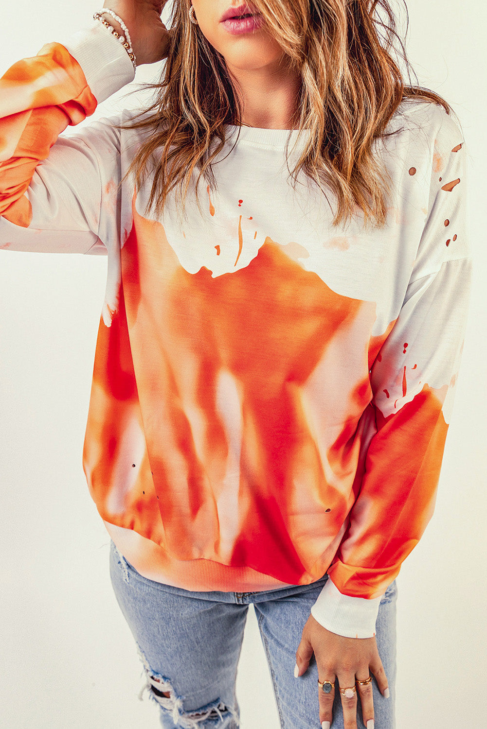 Sweat-shirt oversize à imprimé tie-dye