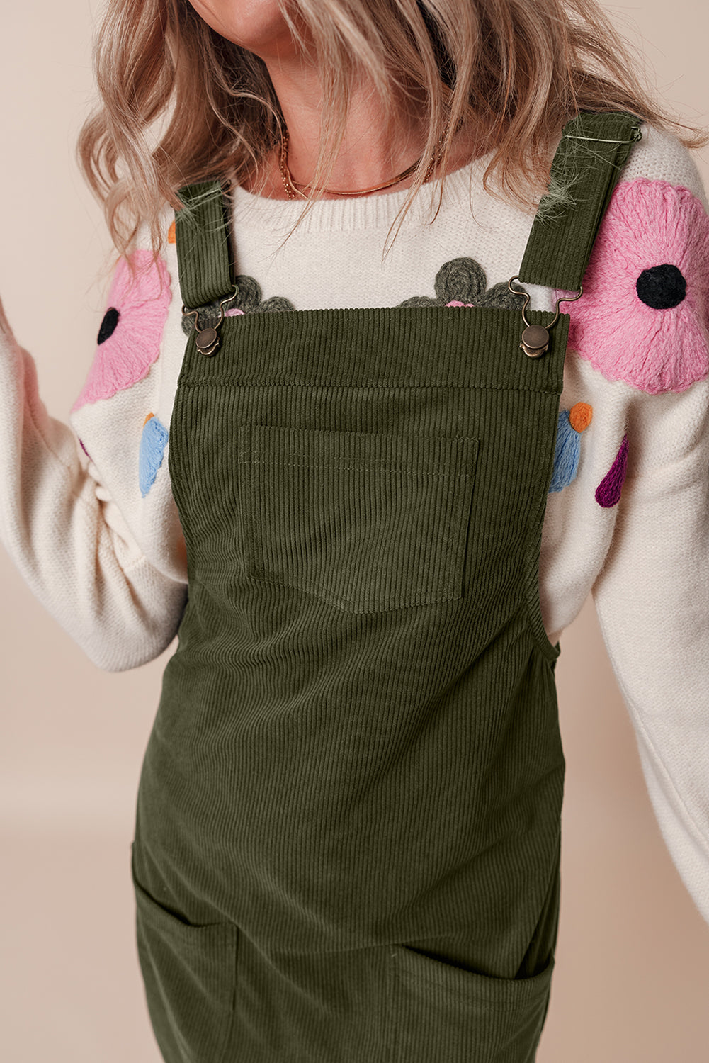 Dress for Women Cord Overall Sleeveless