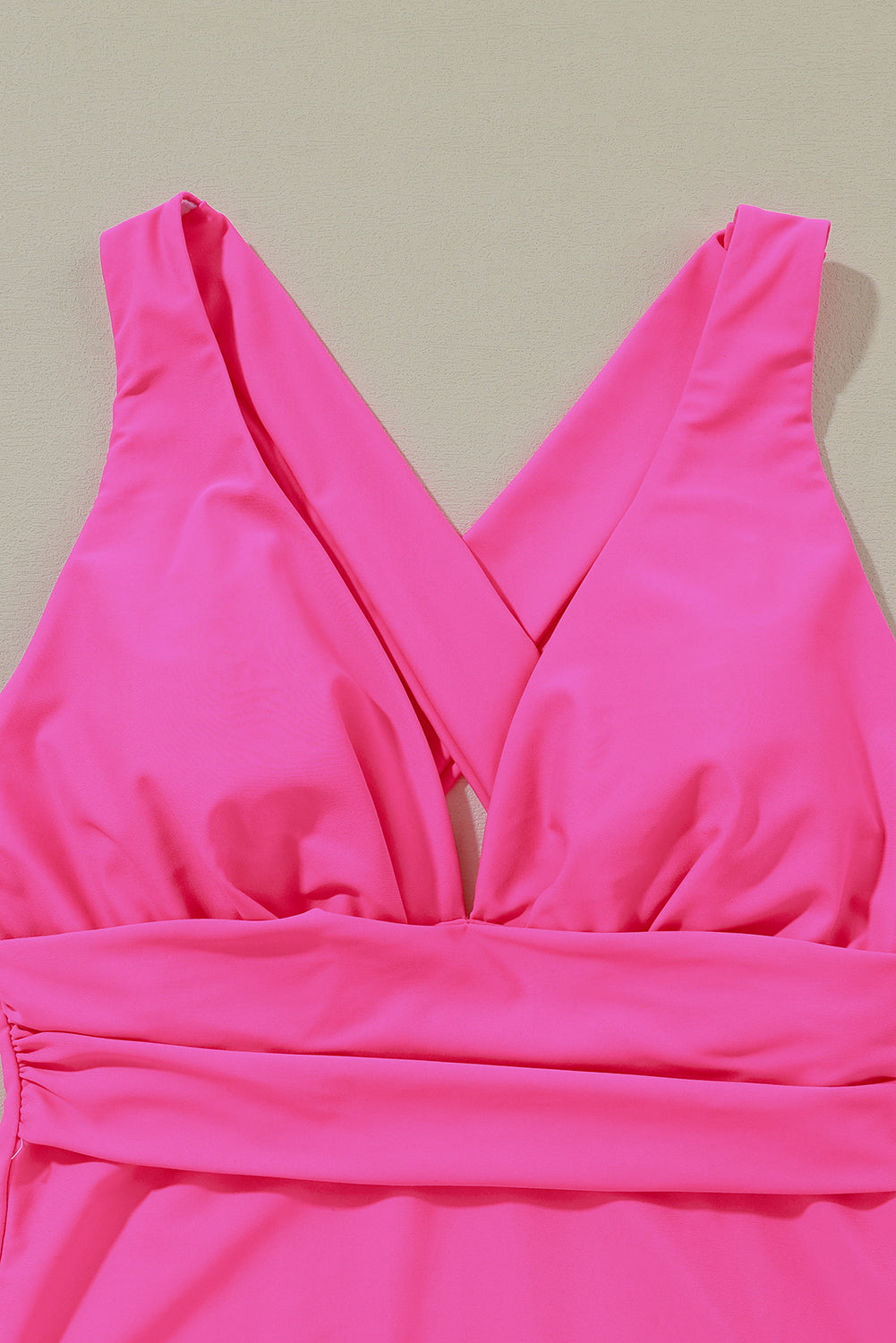 Women's Monokini Featuring Crossover Open-Back Ruched