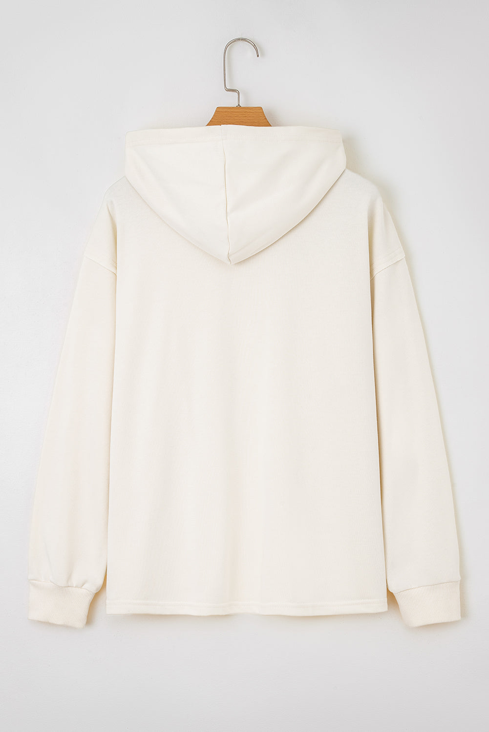 Solid Detail Cute Bow Loose Hoodie