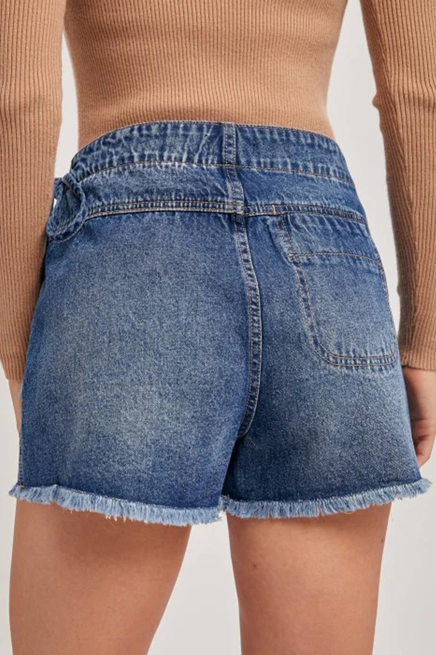 Wrapped Denim Tied Waist Skort in Ashleigh Blue