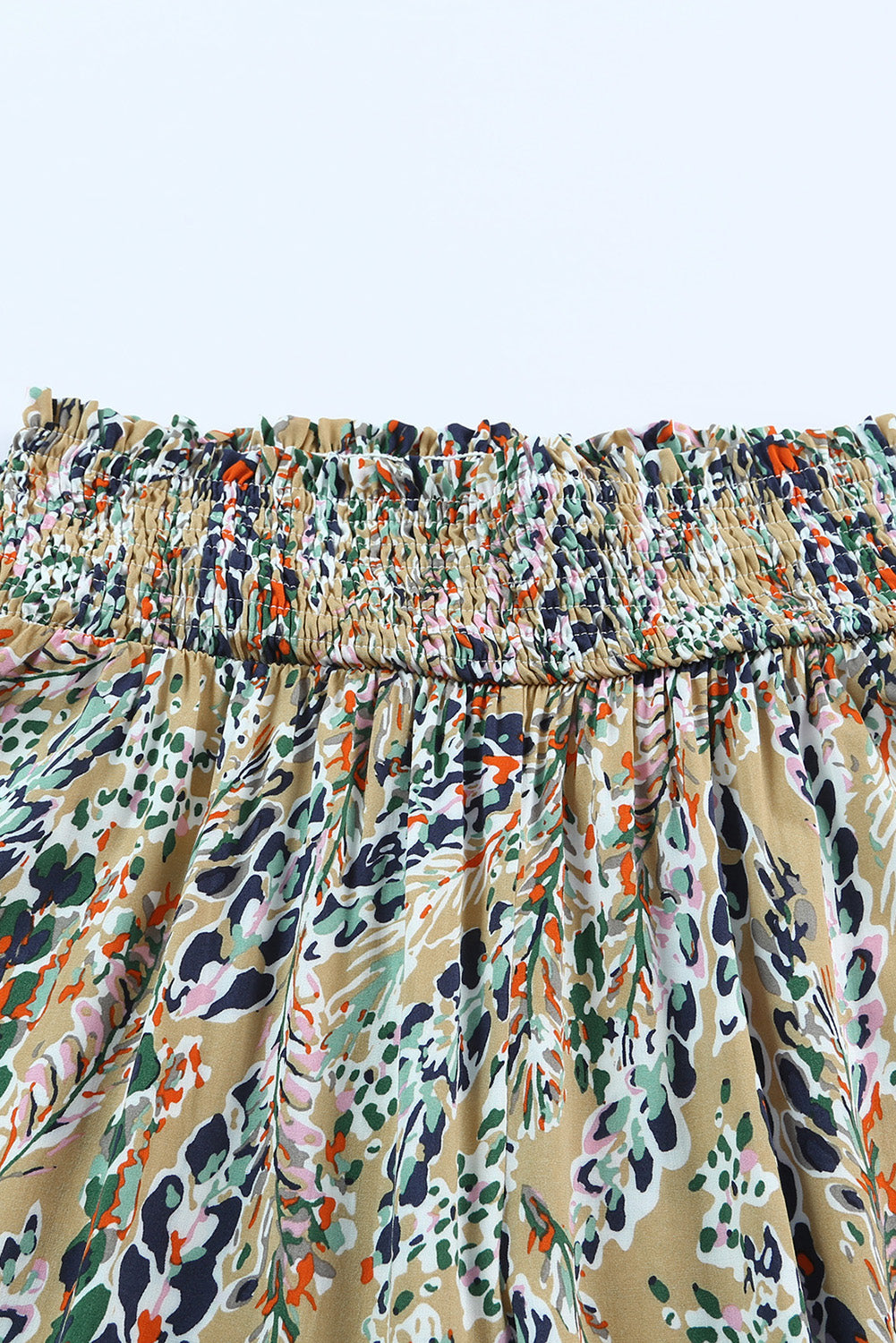 Women's Floral-Print Print Shirred High-Rise Wide-Leg Everyday Pants