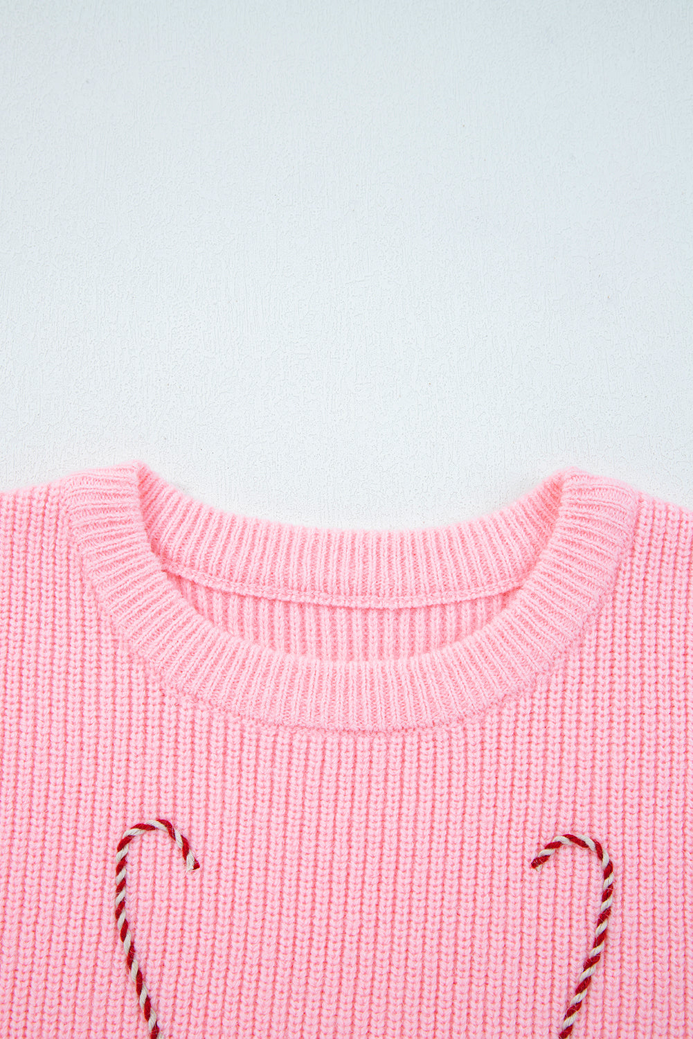 Cane Merry Candy Puffy Knit Crew-Neck Knit Top