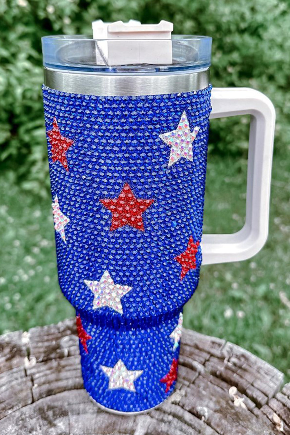 Shape Rhinestone Star Rhinestone Handle Large Vacuum Cup 40oz