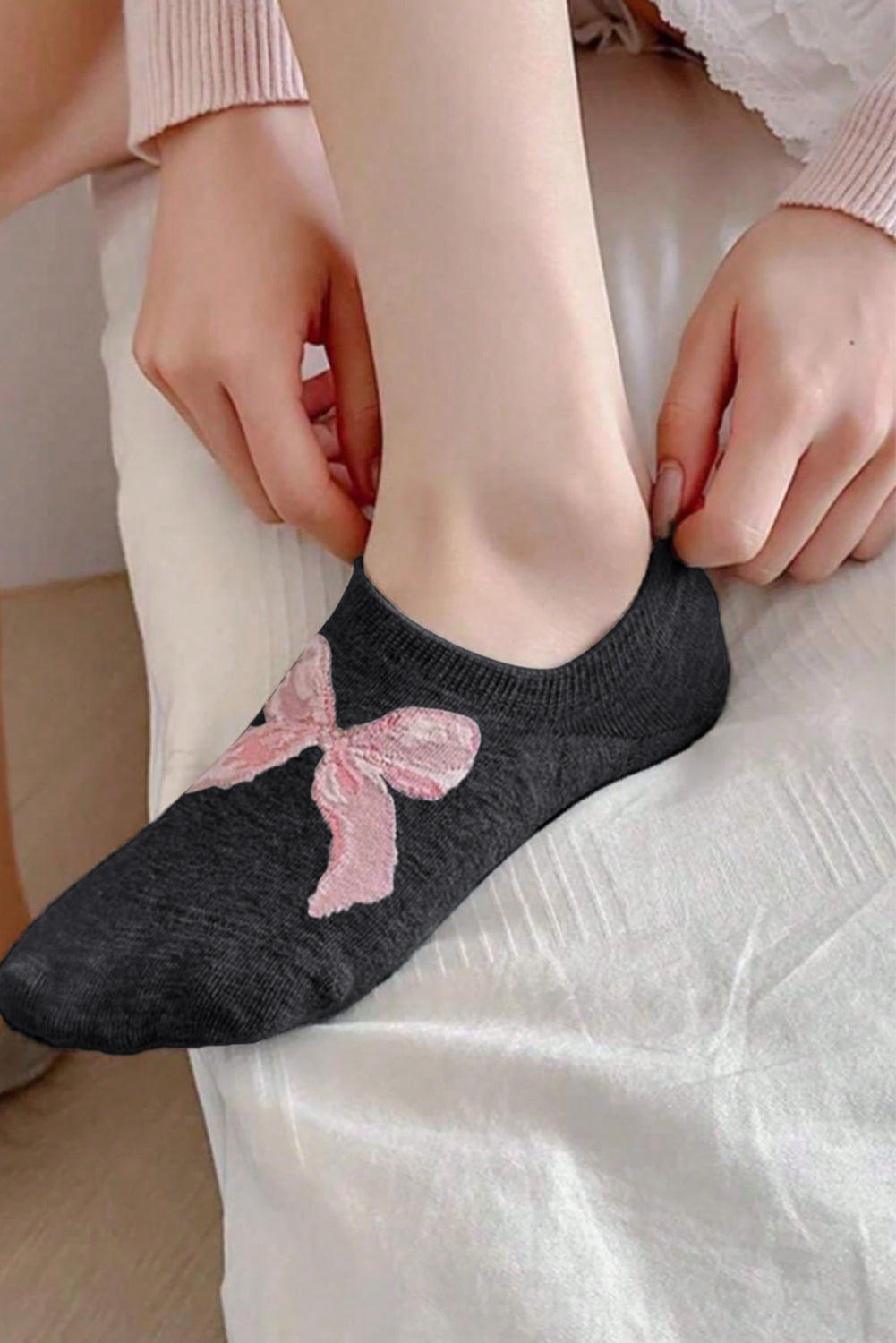 Knot Soft Bow Soft No Show Socks