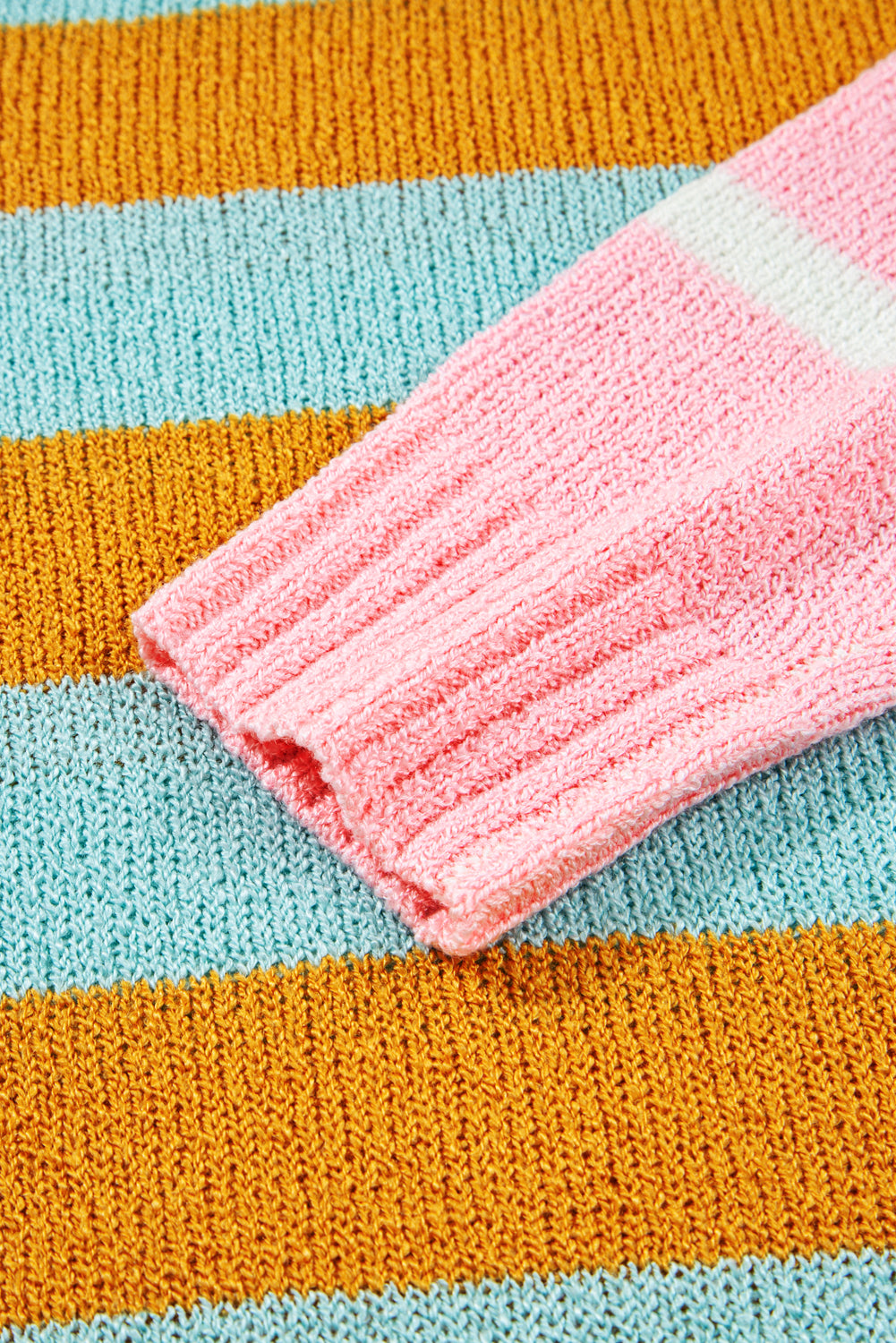 Colorblock Striped Pullover Knit Top