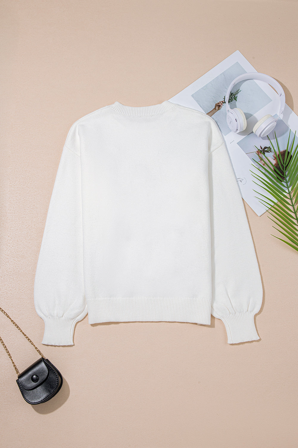 Boots Tinsel Western Horseshoe Star Knit Crew-Neck Knit Top
