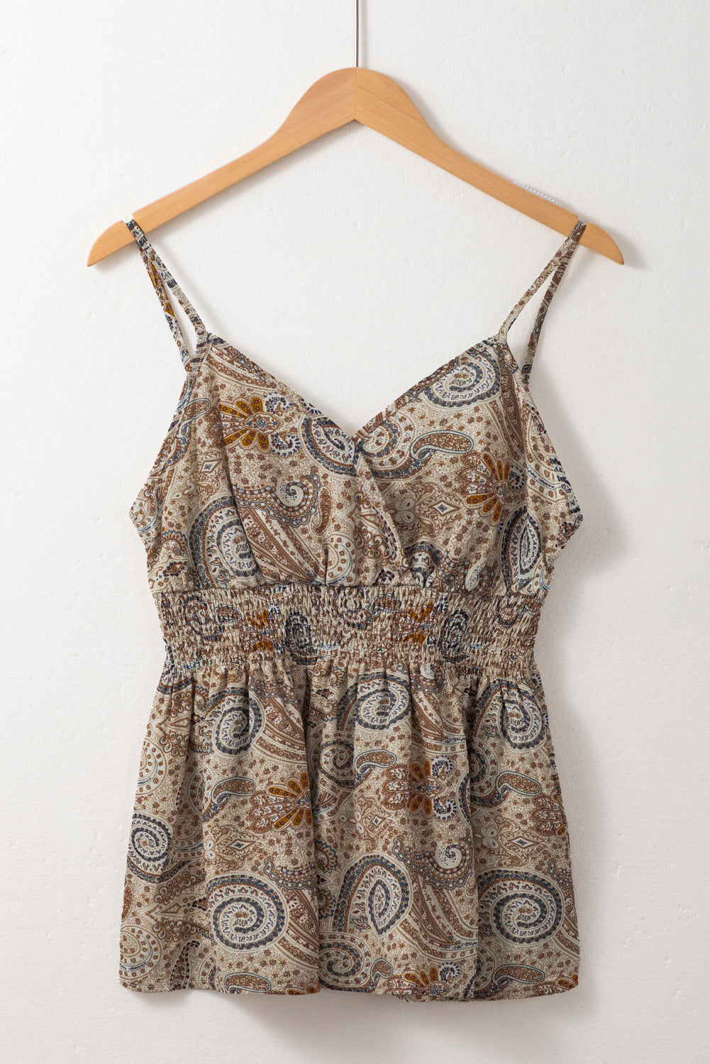 Paisley Printed Spaghetti Strap Babydoll Tank Top