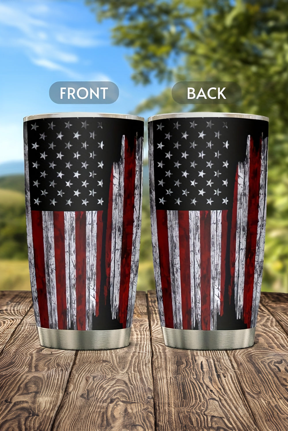 American Steel Flag Stainless Insulated Tumbler 20oz