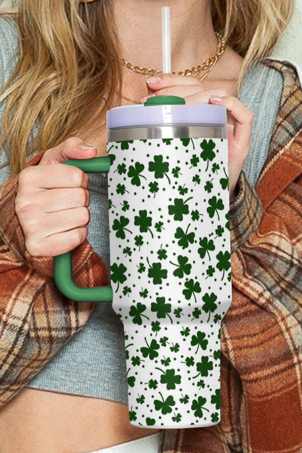 Thermos Clover Print Cup with Handle 40oz