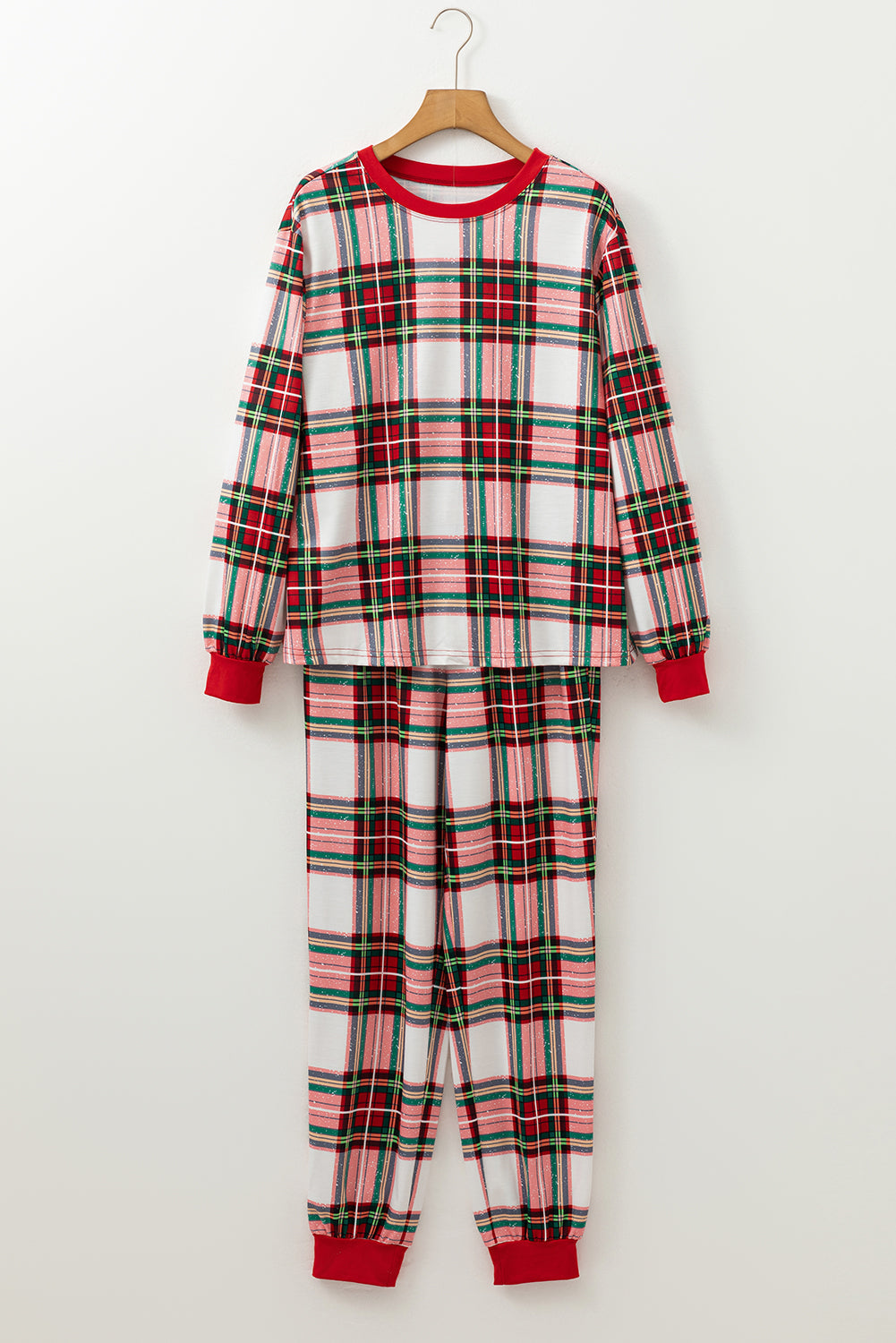 Christmas Top Plaid Allover and Pants Lounge Set