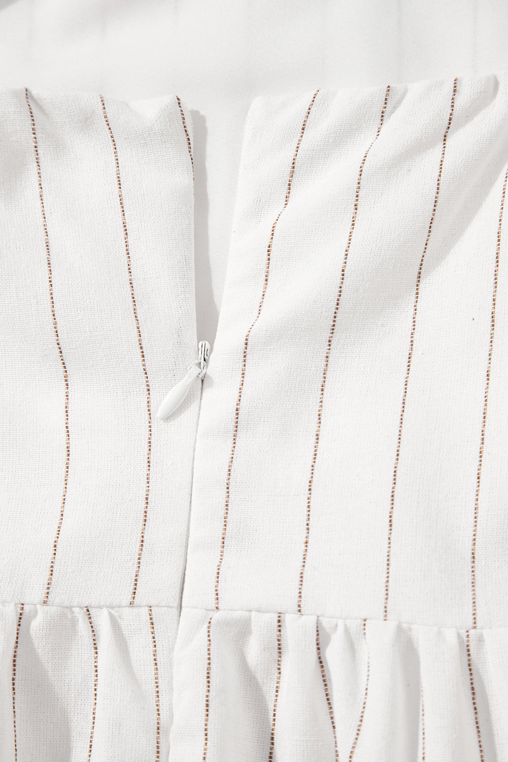 Beige Stripe Spaghetti Strap High Waist Maxi Dress