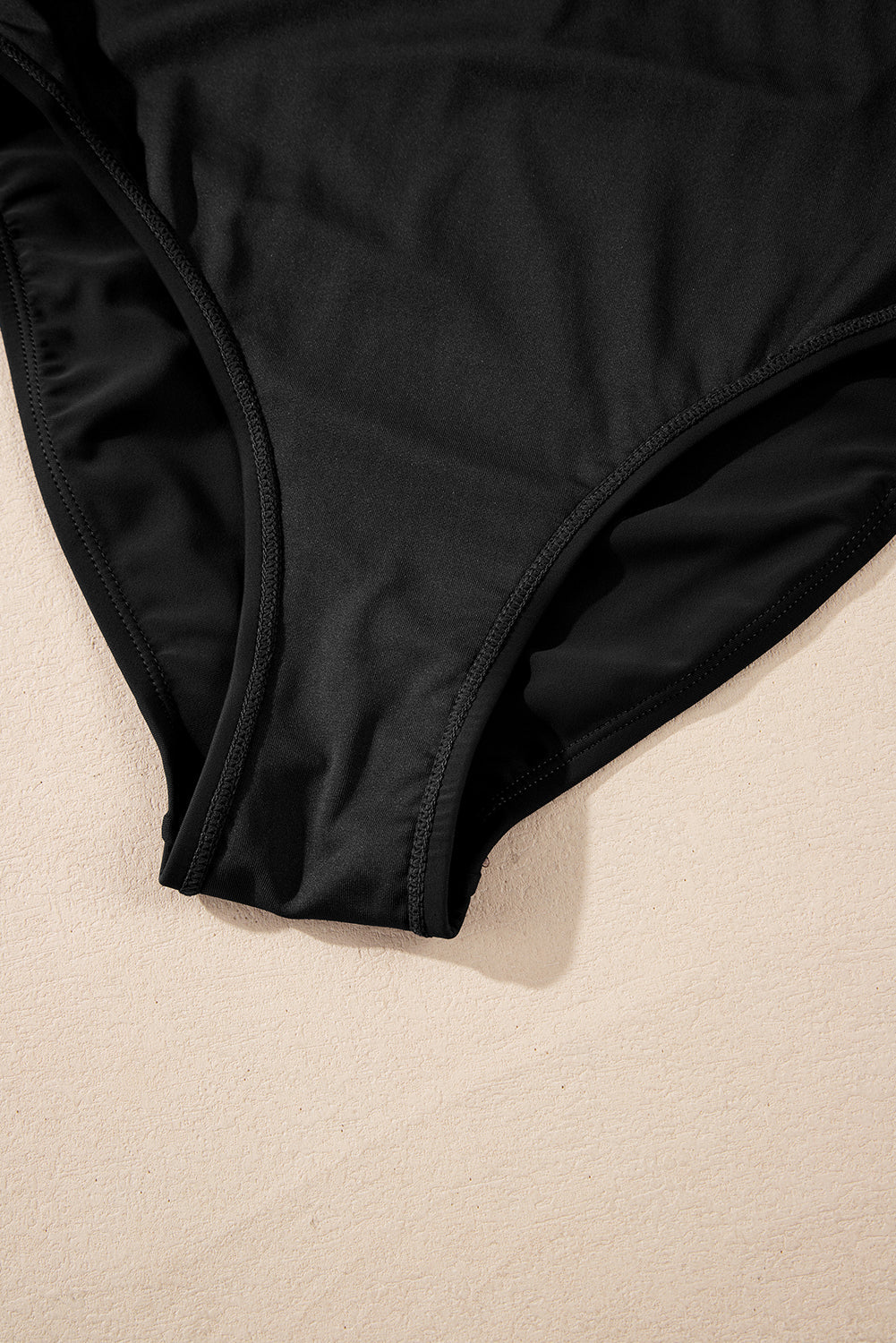 2pcs Straps Solid Spaghetti Tankini Set in Black