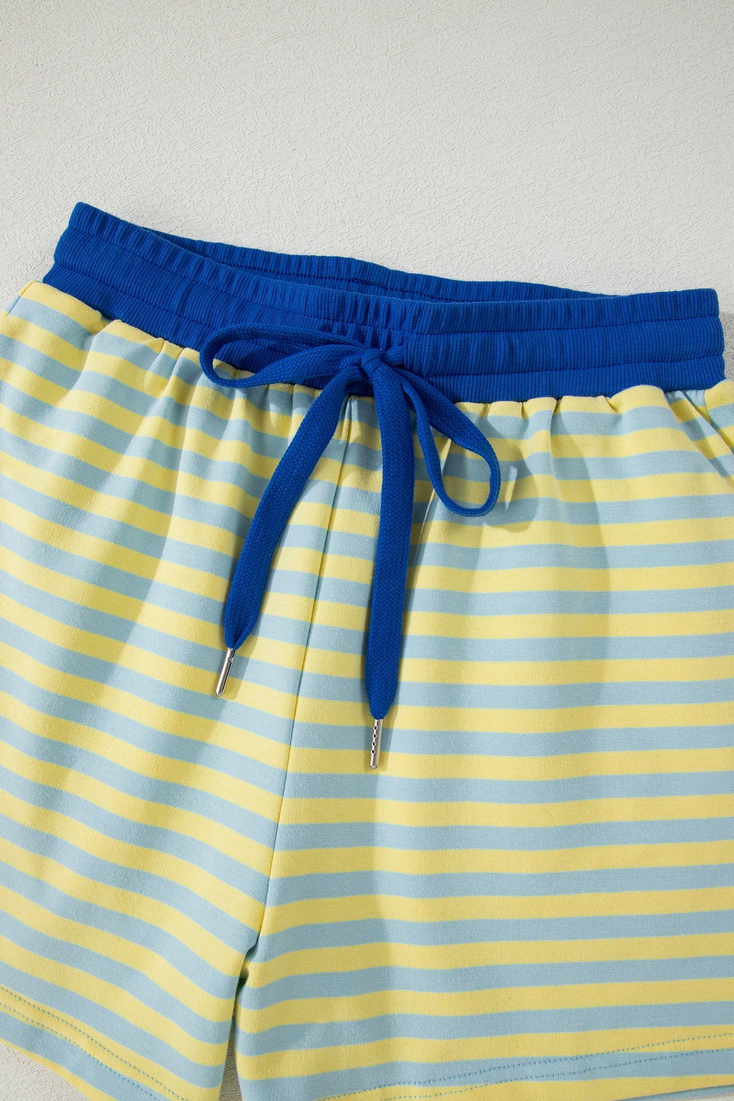 Drop-Shoulder Boxy Stripe Boxy Everyday Terry Short Set in Yellow