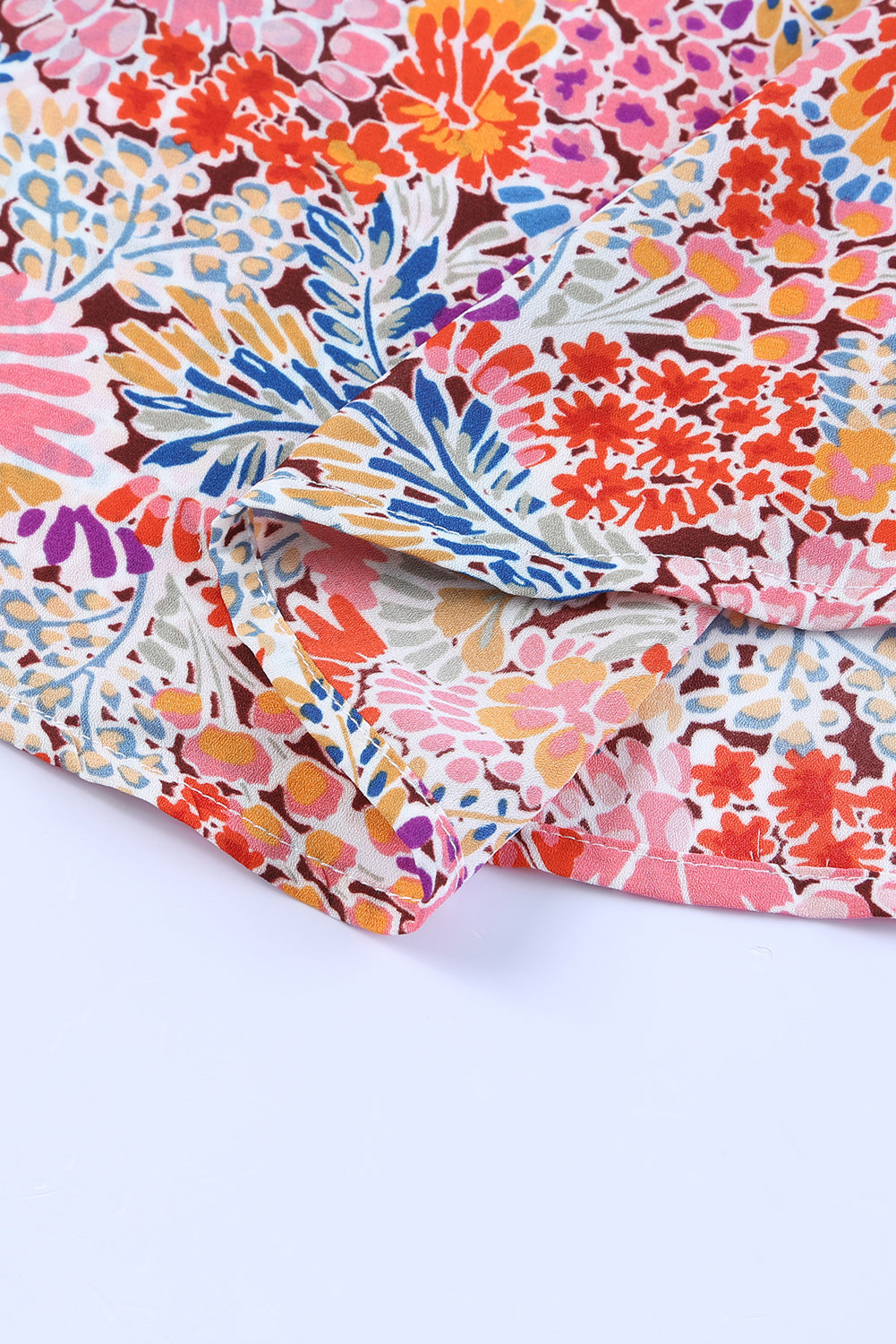 Blouse for Women Pattern Bubble Sleeve Mix Floral-Print