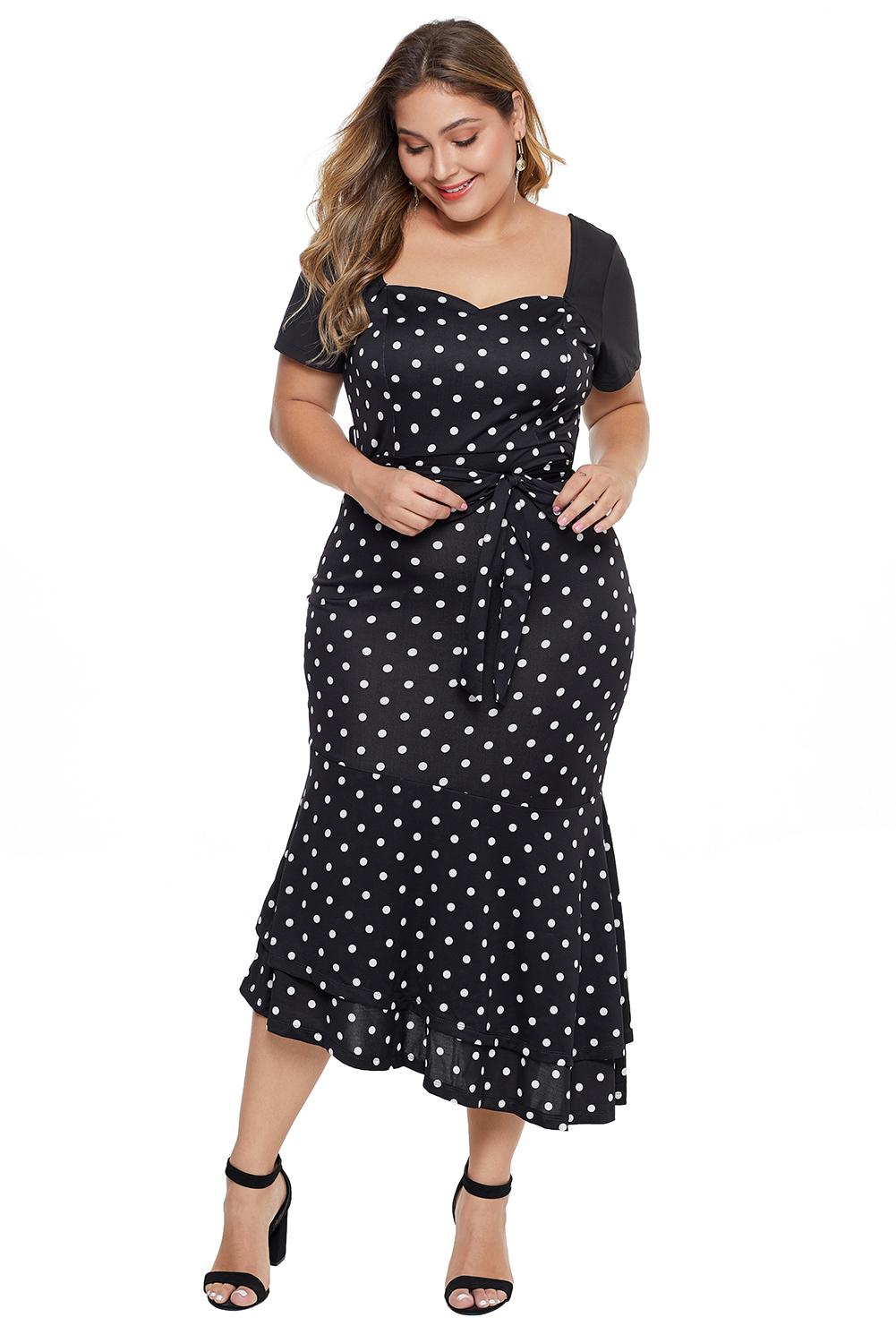 Dolly Flare Polka-Dot Dress