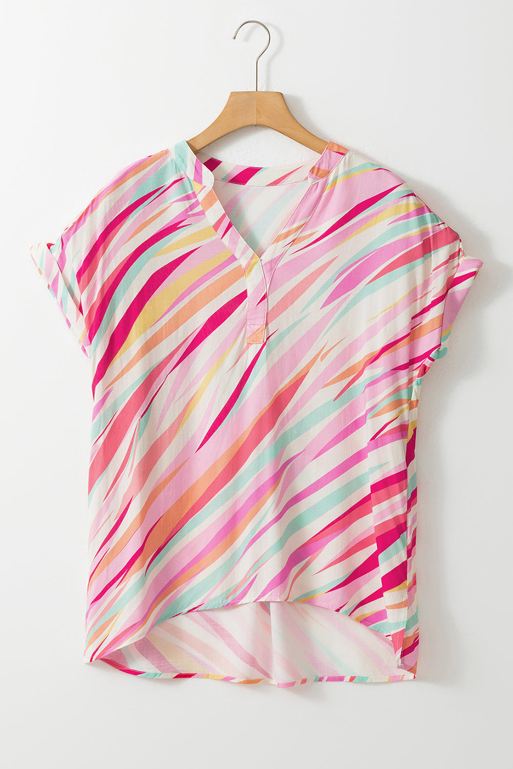 Women's Short-Sleeve High Low Blouse