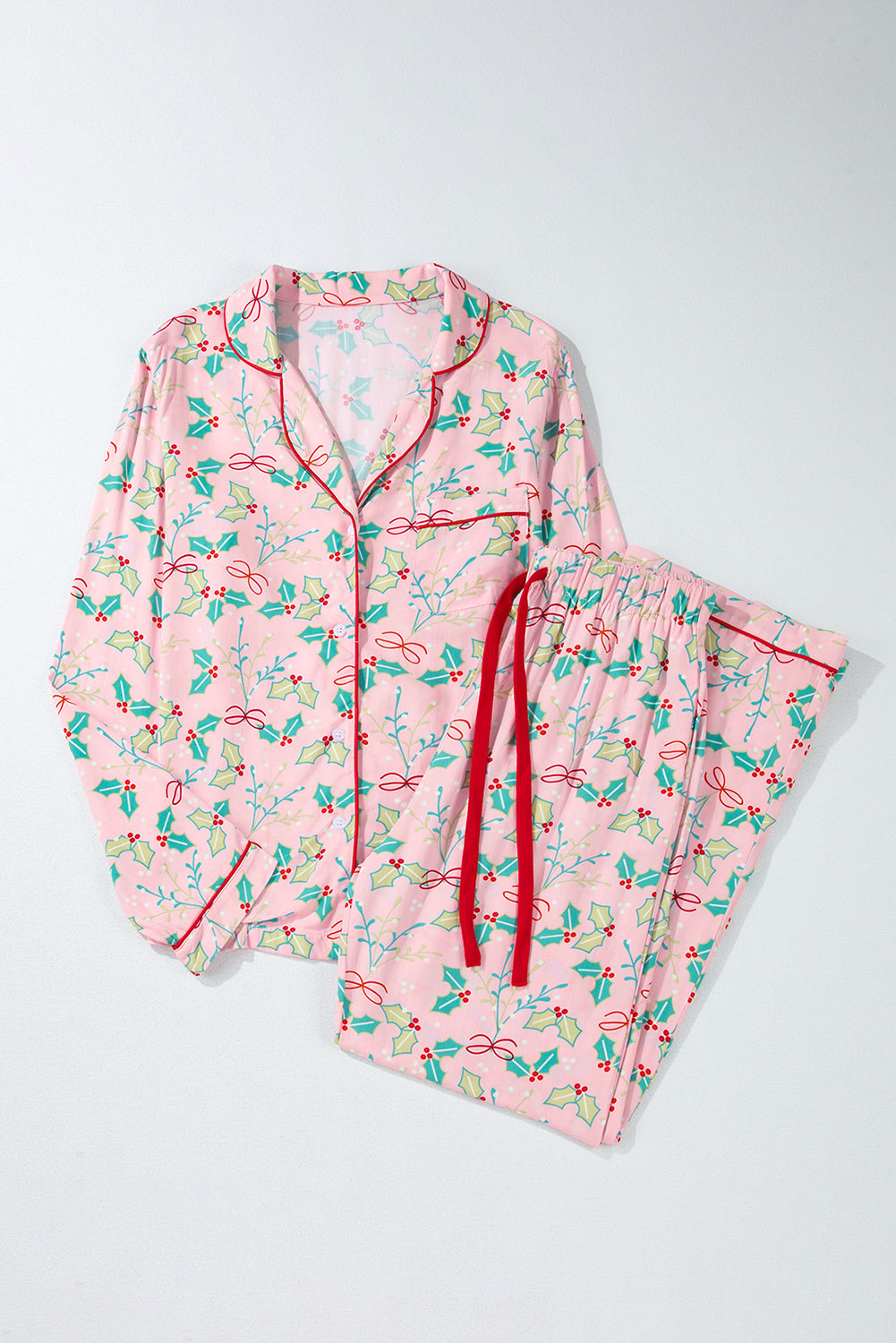 Floral Set Christmas Pajamas in Multicolour
