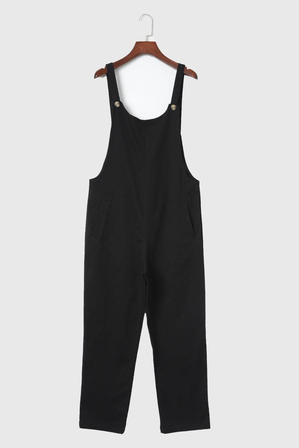 Women's Jumpsuit with Cropped Button Straps Pocket-Detail