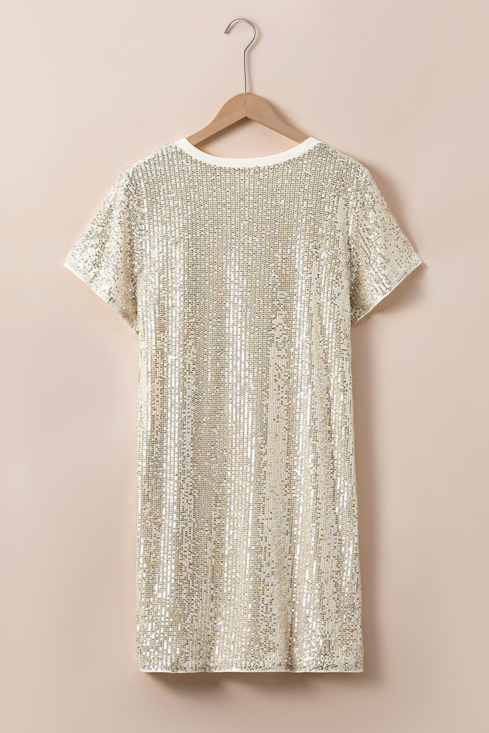 Robe T-shirt à Manches Courtes et à Paillettes de Grande Taille