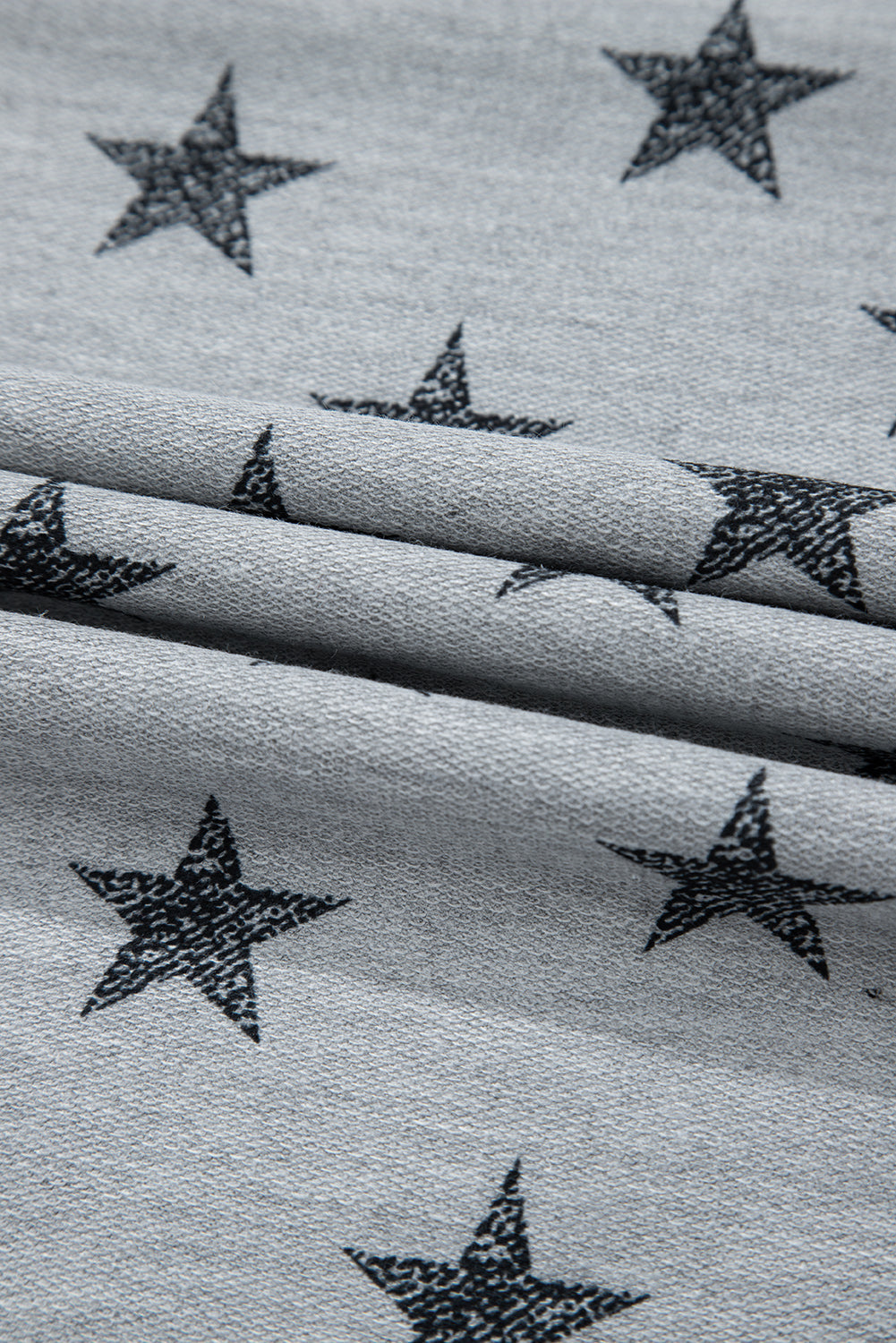 Star Print Tiered Ruffled Sleeve Crew Neck T Shirt