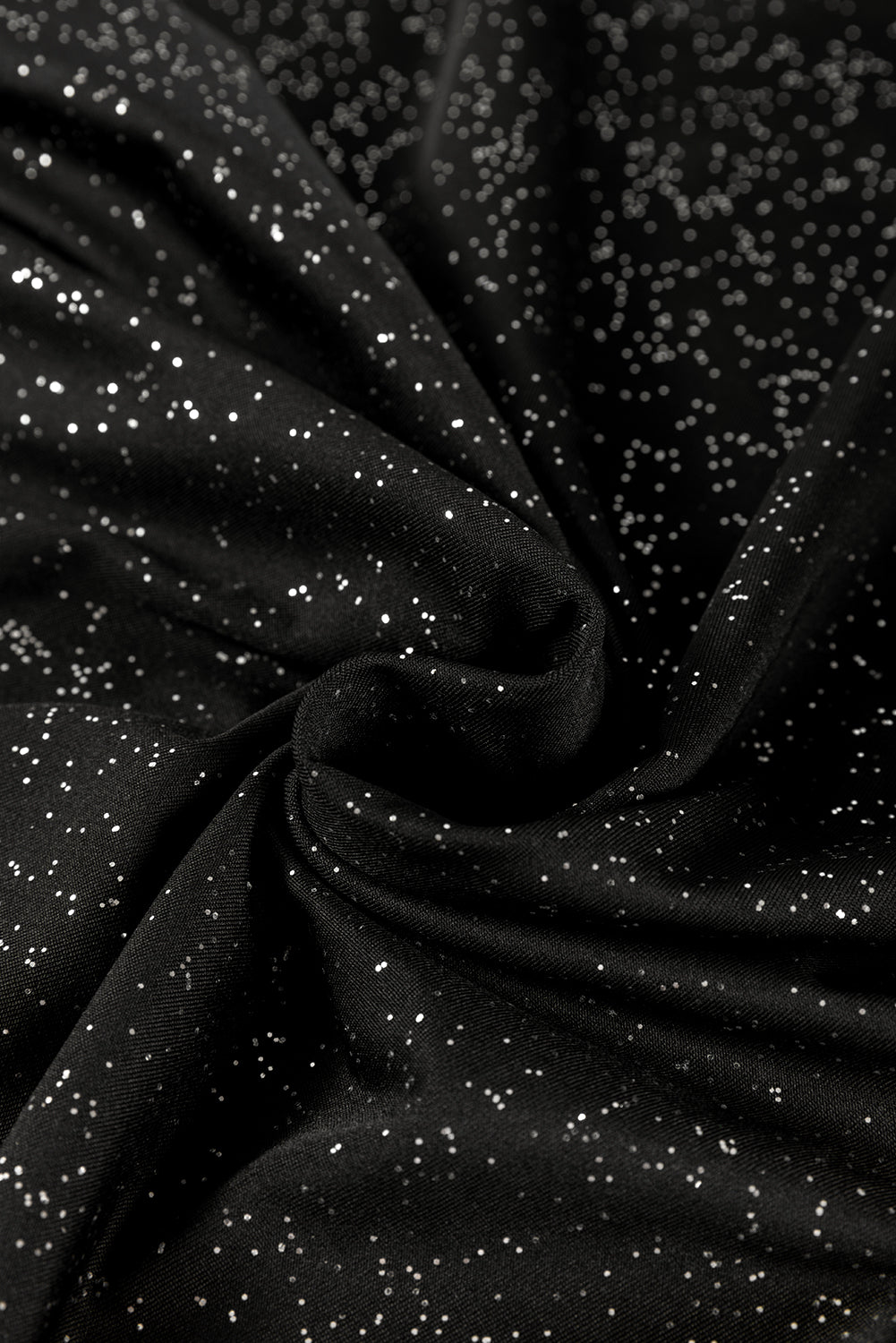 Plus Size Glitter Metallic Bell Sleeve Round Neck Mini Dress