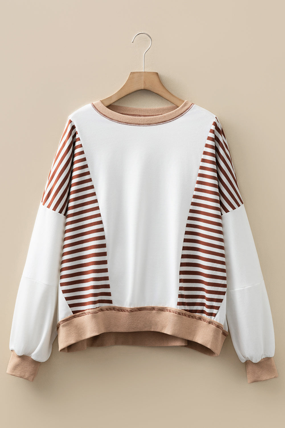 Colorblock Patchwork Contrast Stitching Oversize Sweatshirt