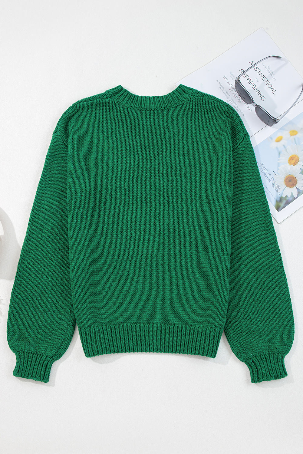Graphic Plaid Bow Christmas Knit Top