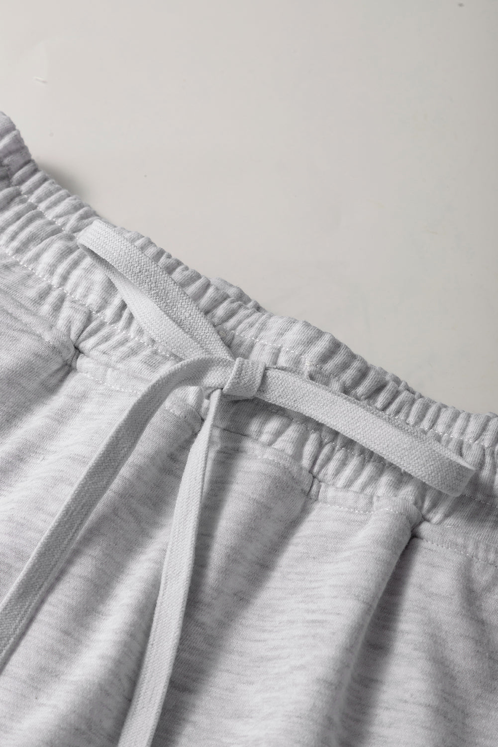 Grey French Light French Terry Drawcord Elastic Waistband Mini Skort